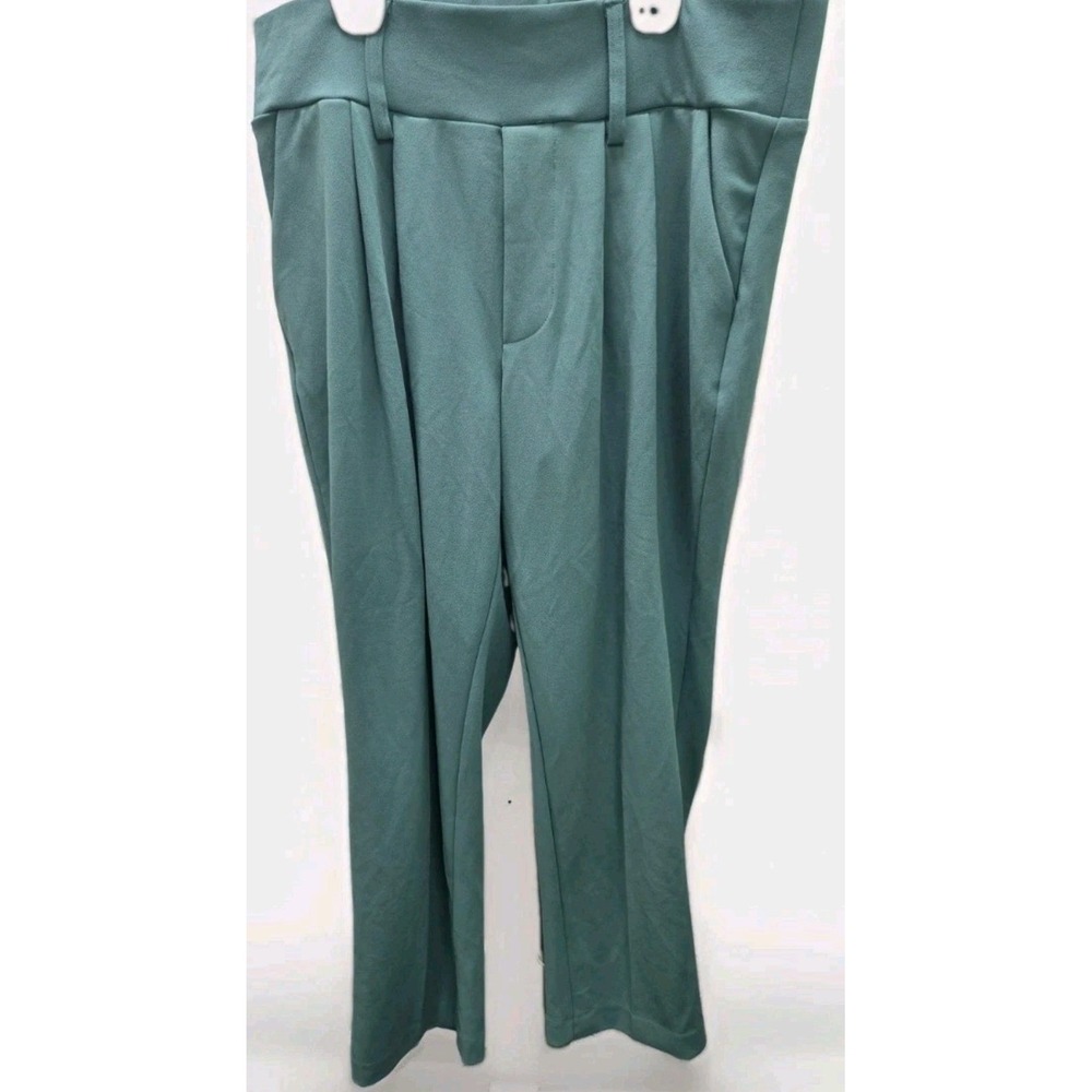 Fashion Nova Stay A While Trouser Sage Green Pleated Tapered Pants 1X V23056